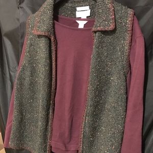 Women’s Christopher and Banks Shirt/Vest set